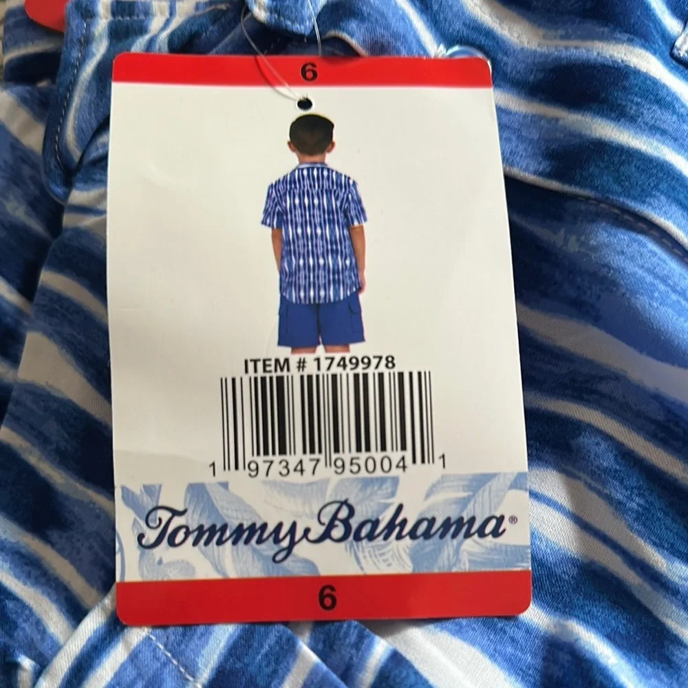 Tommy Bahama Kid's Blue Tropical Shirt 3PCS